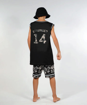 Hello Stranger Baller Muscle Tee - Black Palms